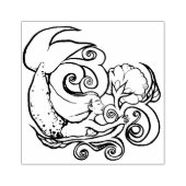 Zeemeerminbloem Rubberstempel (Afrduk)