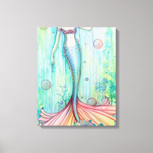 Zeemeerminfantasie 'Bubbles' door Molly Harrison Canvas Afdruk (Voorkant)