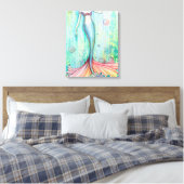 Zeemeerminfantasie 'Bubbles' door Molly Harrison Canvas Afdruk (Insitu (Slaapkamer))