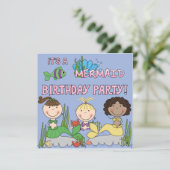 Zeemeerminnaars (Afrikaans-Amerikaans meisje) Kaart (Staand voorkant)