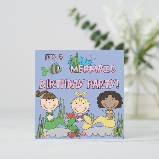 Zeemeerminnaars (Afrikaans-Amerikaans meisje) Kaart (Staand voorkant)