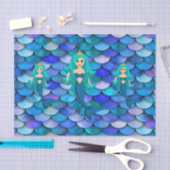 Zeemeerminnaars blauw en paarse schalen tissuepapier (Craft)