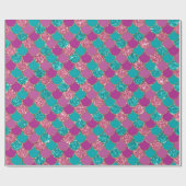 Zeemeerminnaars Glitter Violet Fuchsia Blauwgroen  Cadeaupapier (Vlak)