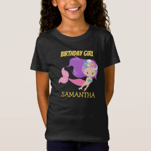 Zeemeerminnelijke gele verjaardag T-shirt