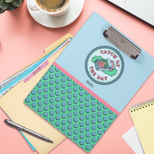 Zeemeerminnelijke vangst van de dag klembord