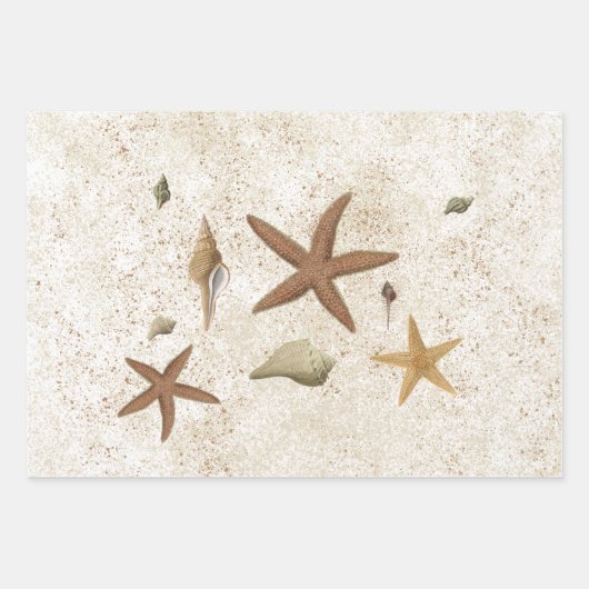  Zeemeerminnelijke zeeschok Beach Starfish Decoupa Inpakpapier Vel (Voorkant 3)