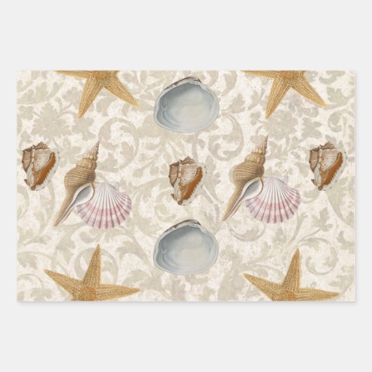 Zeemeerminnelijke zeeschok Beach Starfish Decoupa Inpakpapier Vel (Voorkant 2)