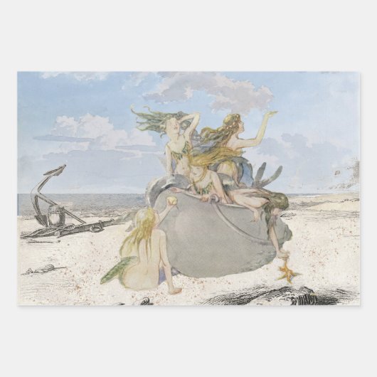  Zeemeerminnelijke zeeschok Beach Starfish Decoupa Inpakpapier Vel (Voorkant)