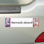 Zeemeerminnen aan boord van de bumperklever bumpersticker (Op auto)