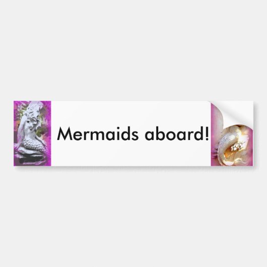 Zeemeerminnen aan boord van de bumperklever bumpersticker (Voorkant)
