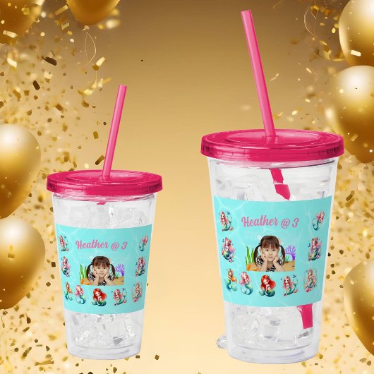 Zeemeerminnen Acryl Tumbler Verjaardagsgunst Acryl Drinkbeker