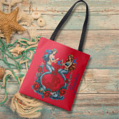 Zeemeerminnen Anker Bloemen Rood Blauw Tote Bag