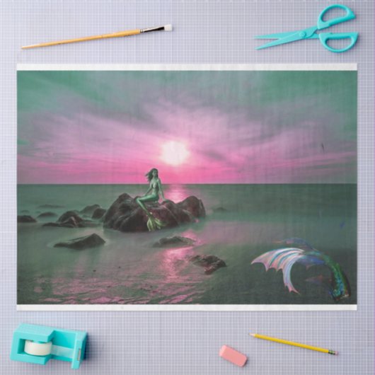 Zeemeerminnen bij Sunset Decoupage Tissue Paper Tissuepapier (Craft)