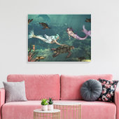 Zeemeerminnen bij Turtle Springs Canvas Afdruk (Insitu (Woonkamer))