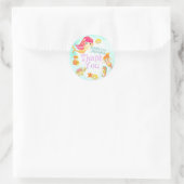 Zeemeerminnen Blauw Ronde Sticker (Tas)