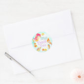 Zeemeerminnen Blauw Ronde Sticker (Envelop)