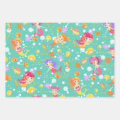 Zeemeerminnen Blauwgroen Inpakpapier Vel (Voorkant 3)