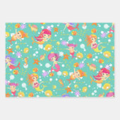 Zeemeerminnen Blauwgroen Inpakpapier Vel (Voorkant 2)