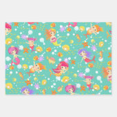 Zeemeerminnen Blauwgroen Inpakpapier Vel (Voorkant)