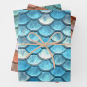 Zeemeerminnen die papierbladen overvullen inpakpapier vel (In situ)