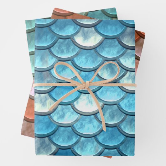 Zeemeerminnen die papierbladen overvullen inpakpapier vel (In situ)