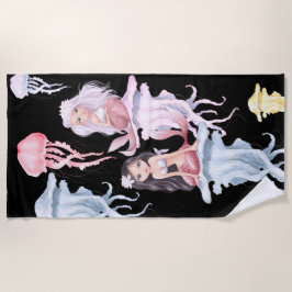  zeemeerminnen en kwallen onder het Zee Strandlaken