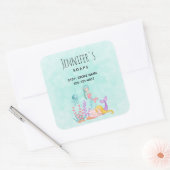 Zeemeerminnen en kwallen onder Zee Vierkante Sticker (Envelop)