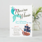 Zeemeerminnen en Piraten Kinderen Verjaardag Uitno Kaart (Staand voorkant)