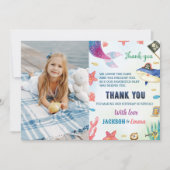 Zeemeerminnen en Piraten Verjaardag Dank u kaart (Voorkant)