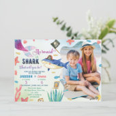 Zeemeerminnen en Piraten Verjaardagsuitnodiging Kaart (Staand voorkant)