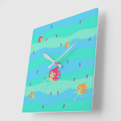 Zeemeerminnen en zeepaardjes vierkante klok (Hoek)