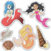 Zeemeerminnen en zeeschelpen sticker (Voorkant)