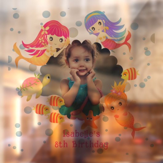 Zeemeerminnen foto transparant raamsticker (Vel 2)