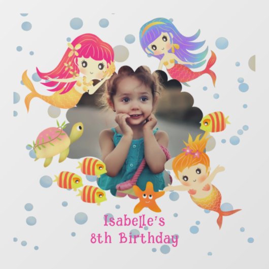 Zeemeerminnen foto transparant raamsticker (Vel)