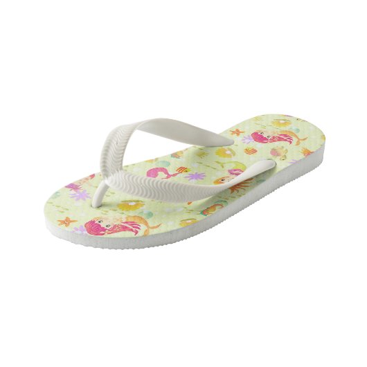 Zeemeerminnen Groen Kinder Teenslippers (Schuin)