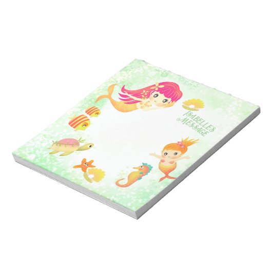 Zeemeerminnen Groen Notitieblok (Linkerzijde)