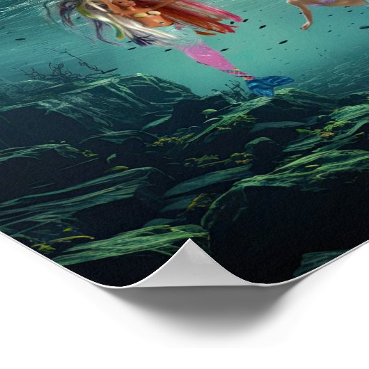 Zeemeerminnen hebben plezier. poster (Hoek)