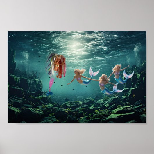 Zeemeerminnen hebben plezier. poster (Voorkant)