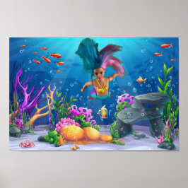 Zeemeerminnen hebben plezier. poster