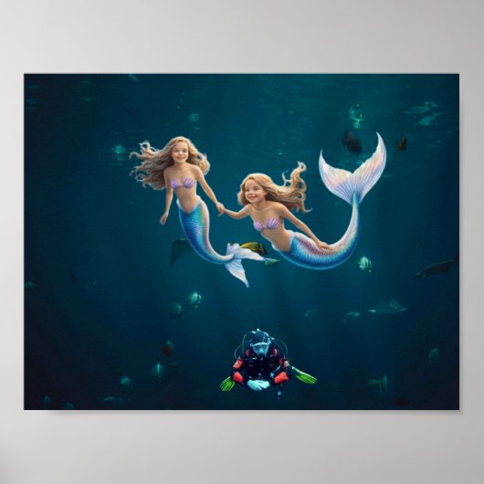 Zeemeerminnen hebben plezier. poster (Voorkant)