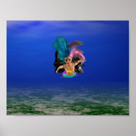 Zeemeerminnen helpen de kreeften. poster