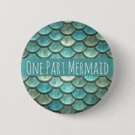 Zeemeerminnen in Blauwgroen en zilver Ronde Button 5,7 Cm