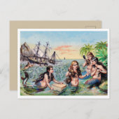  zeemeerminnen in de oceaan briefkaart (Voorkant / Achterkant)