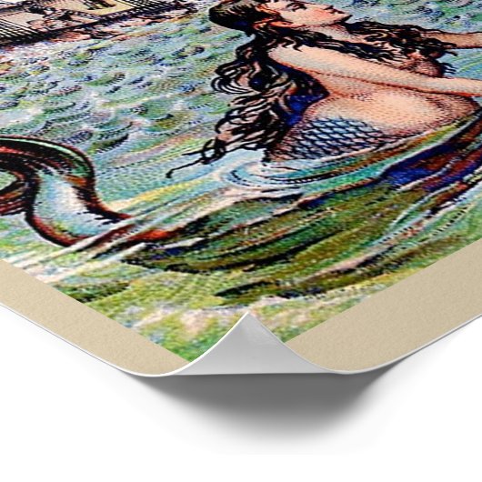  zeemeerminnen in de oceaan poster (Hoek)