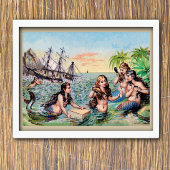  zeemeerminnen in de oceaan poster