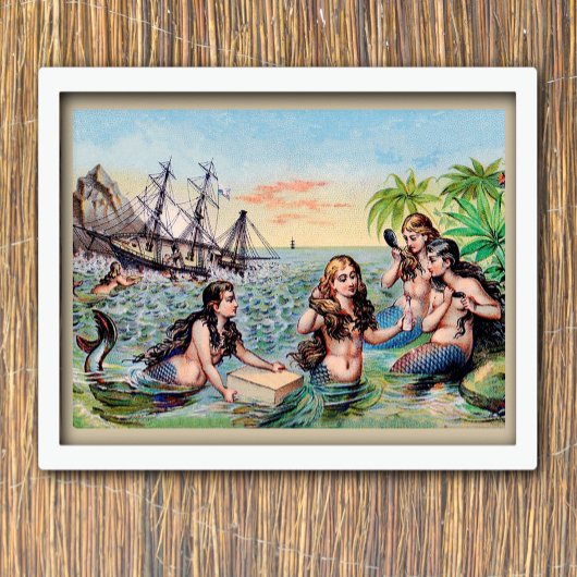  zeemeerminnen in de oceaan poster