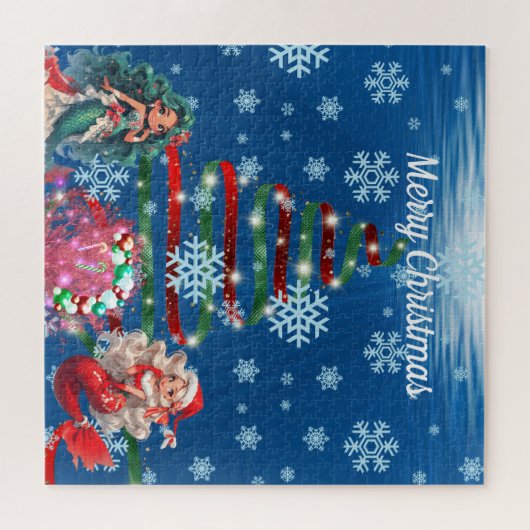 Zeemeerminnen Kerstpuzzel Legpuzzel (Horizontaal)