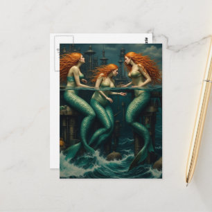 Zeemeerminnen komen eenmaal per jaar naar de steig briefkaart