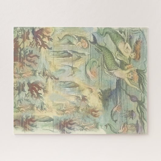 zeemeerminnen koraal en kwal legpuzzel (Horizontaal)