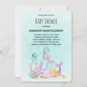 Zeemeerminnen & Kwallen Onder het Zee Baby shower Kaart (Voorkant)